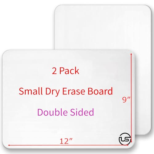 Small Dry Erase Board 9x12 (2 Pack) – Mini White Board for Kids & Students, Double-Sided Portable Whiteboard Small Dry Erase Board for Classroom,...