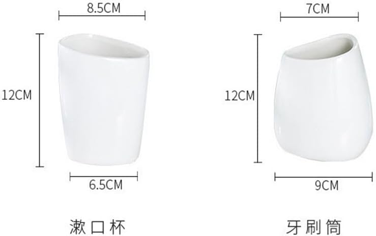 White Ceramic Toiletry Set Hotel Toiletries Dispenser Lotion Bottle Mouthwash Cup Toothbrush Holder