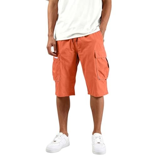 MOKBAY Shorts Et Bermudas Homme, Baggy Vêtements Ete Sécurité Jean Running Shorties Travail Pantalon Cargo, Bermuda Pantacourt, Elastique Été Camouflage Short de Randonnée Homme, XL