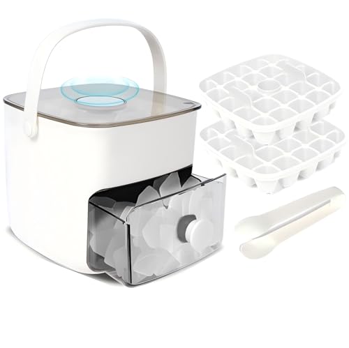 Ice Cube Tray with Lid & Bin Ice Maker Ice Trays for Freezer Ice Container- Reusable Ice Mold for Whiskey