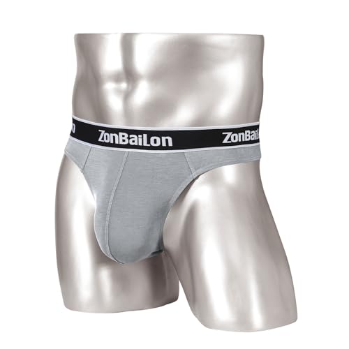 JINSHI Men's Bamboo Viscose G-String,Sexy thongs underwear,Low Rise Stretch and Big Ball Pouch Butt-Flaunting T-Back2