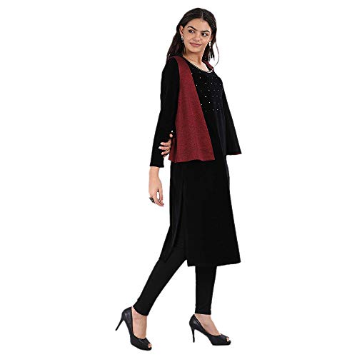 Image of Aurelia Womens Open Front Slub Ethnic Jacket