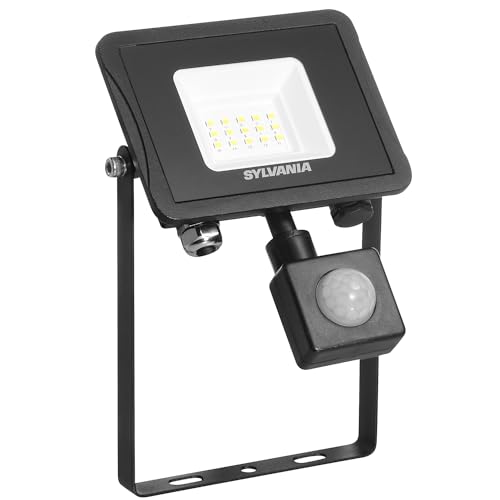 SYLVANIA LED Strahler mit Bewegungsmelder 10W | Aussenbereich | IP65 Wasserdicht | 1000 Lumen | 4000K Neutralweiß | Fluter, Gartenstrahler