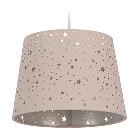Relaxdays Lámpara de Techo Infantil con Estrellas Rosa Cover