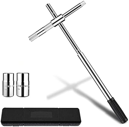 23" Universal Extended Lug Wrench, LEJOSTOL 4 Way Tire Iron Nut Wrench Set with Storage Box and Standard Lug Nut Remover (17mm/19mm,21mm/23mm) for Heavy Duty Cross Wrench, Tire Wrench