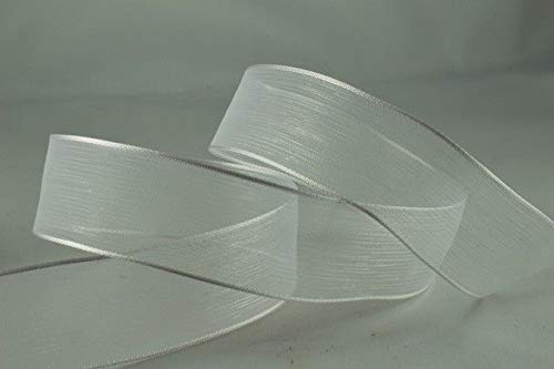 The Ribbon Room White 15Mm X 25 Metre Rolls - Sheer Organza Ribbon (White)