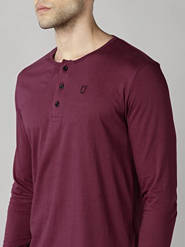 Image of Urbano Fashion Men's Solid Henley Neck Slim Fit Full Sleeve Cotton T-Shirt