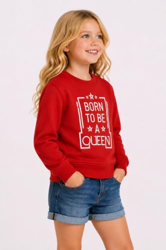 Image of DYCA By Bodycare Girls Full Sleeve Sweatshirt | Round Neck Comfortable Regular Fit | Casual Sweatshirt for Kids Everyday Wear