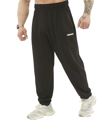 Men's Baggy Sweatpants, Loose Fit Gym Workout Pants with Pockets