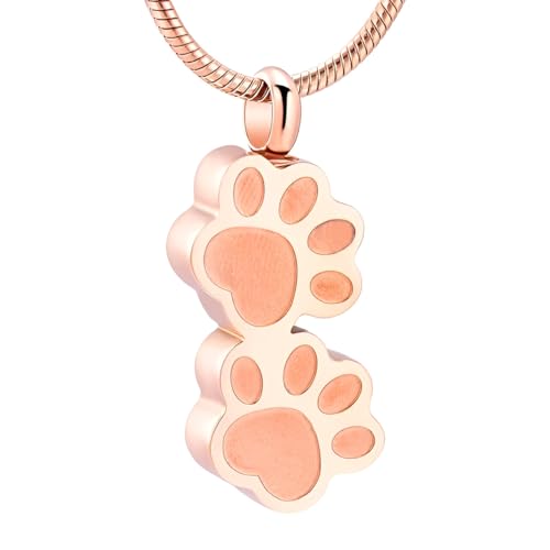 Collier d'urne funéraire pour cendres de chat ou chien en argent véritable