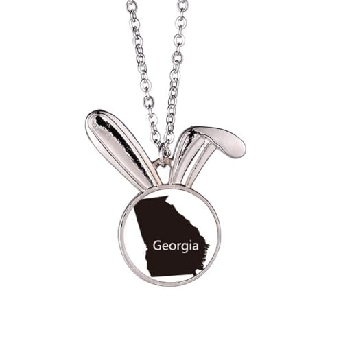 Collier carte Lapin Ameusa pendentif animalier chaîne fine acier inoxydable