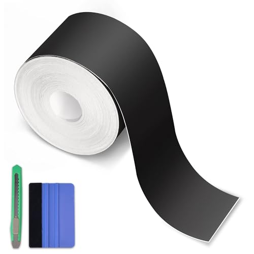 Arespark Matte Black Vinyl Wrap Self-Adhesive Matte Vinyl Tape for Black Out Chrome Delete Window Trim Car Chrome Delete Tape DIY Film Sticker with Installation Tools (2in x 30feet)