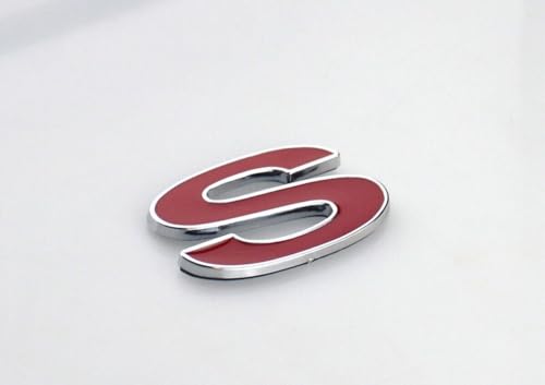 Image of 2Pc 1996-2002 Camaro SS Fender Emblem 3D Badge Nameplate Letter Sticker 12369966R Replacement for SS (Silver Red)