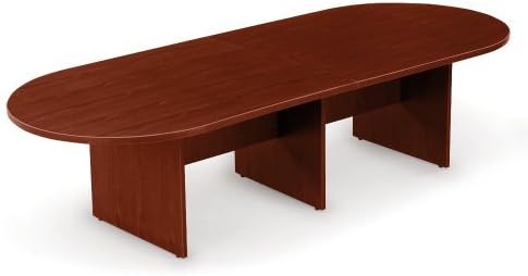 NBF Conference Tables w/Eight Seats 10L Dark Cherry, Laminate Meeting Table, Multi-Purpose Office Table, Ideal for Conference Rooms