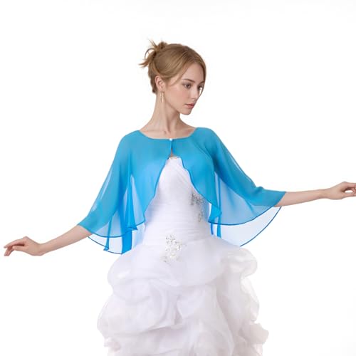Women's Elegant Chiffon Shawl Wraps Shrug for Evening Dresses Wedding Guest Cape Bolero Cover-Up Scarf4
