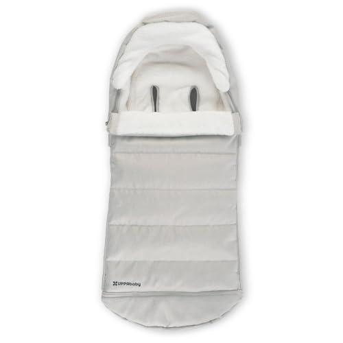 Image of UPPAbaby CozyGanoosh Footmuff - Easily Attaches to UPPAbaby Strollers + RumbleSeat - Ultra-Plush, Weather-Proof - Winter Stroller Cover - Savannah (Pearl Gray Jacquard)