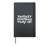 Fantasy Football Trophy Wife Women's Cute Sports Draft Party Hardcover Journal, Black
