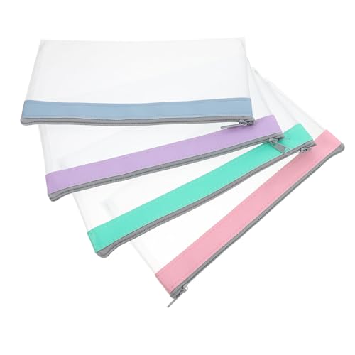 4Pcs Transparent Zipper Money Envelope Wallet for Cash Checks and Envelopes Versatile Budget Pouch for Secure Storage Reusable and Convenient for Everyday Use