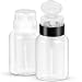 Pack of 2 Push Down Empty Lockable Pump Dispenser Bottle for Nail Polish and Makeup Remover,200ml(6.8oz),Black Top Cap