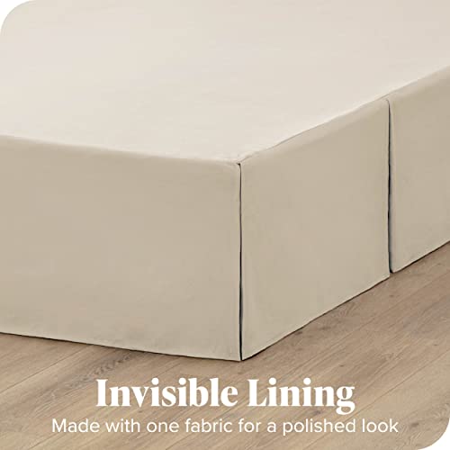 Bare Home Pleated Queen Bed Skirt - 15-Inch Tailored Drop Easy Fit - Bed Skirt For Queen Beds - Center & Corner Pleats (Queen, Sand) #TOP2