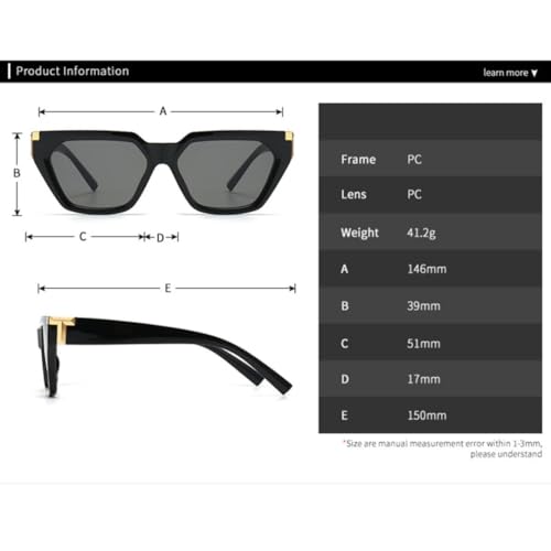 Lunettes de soleil de luxe vintage œil de chat à monture oversize - 5