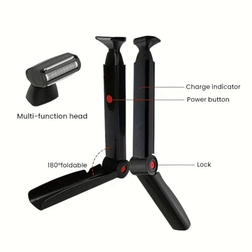 Afeitadora eléctrica para espalda recargable 2 en 1 con mango ergonómico plegable 4
