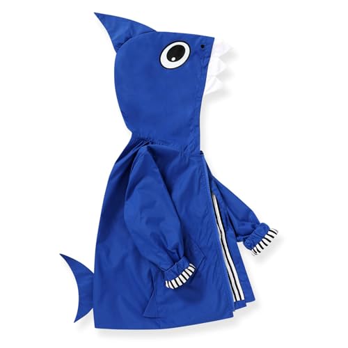Tiuredx Toddler Baby Boy Girl Duck Rain Jacket Cute Cartoon Yellow Raincoat Hoodie Kids Coat Fall Winter School Outfit, Blue, 3 Years