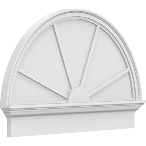 36"W x 24-3/4"H x 2-3/4"P Half Round 4 Spoke Architectural Grade PVC Combination Pediment