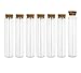ericotry Lot de 10 flacons en verre de 40 ml avec bouchons en liège et flacons de réactif vides et flacons de réactif rechargeables anti-fuite pour cosmétiques à thé, herbes