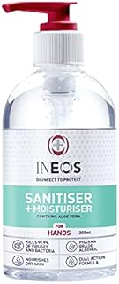 Hospital Grade Hand Sanitiser (250ml) by INEOS Hygienics. Made with 75% Pharma Grade Alcohol, Kills 99.9% of viruses and bacteria