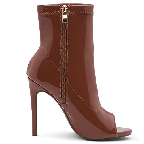 Shoe Land Chelsee Womens Peep Toe Ankle Booties Stiletto High Heel Dress Boots2