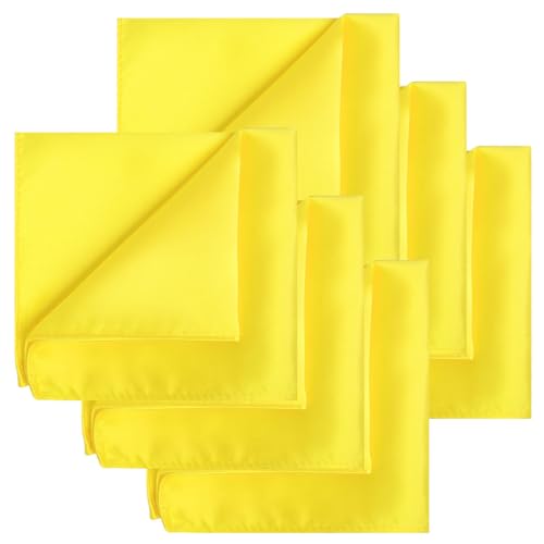 Image of KissTies 6PCS Satin Pocket Square Plain Color Handkerchief Gift Set