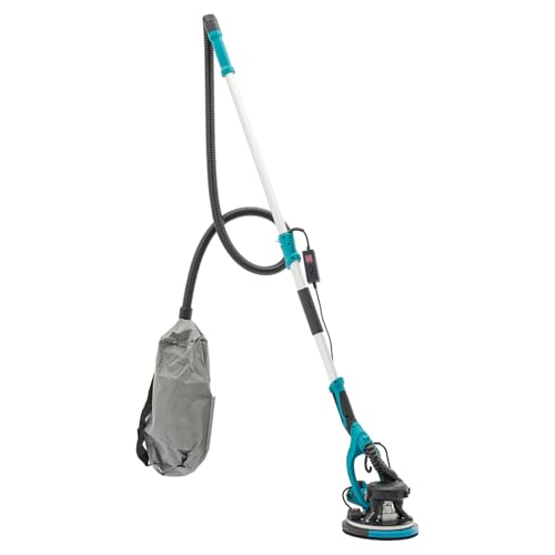Lijadora eléctrica de techo y pared con aspiración de polvo, lijadora de paneles de yeso, velocidad variable, sin polvo, con 2 escobillas de carbón, 6 papeles de lija, bolsa para colector de polvo