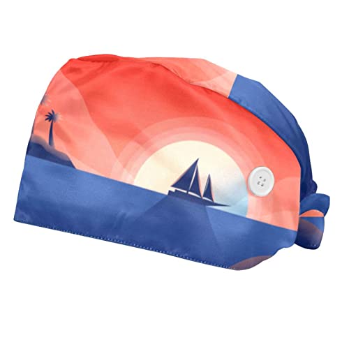 Chapeau de travail bateau bouffant pour cuisine et service en lot de 2