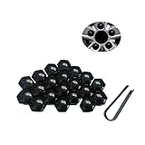 20 Pcs Car Wheel Nut Caps,0.67 Inches Universal Lug Nut Covers Bolt Caps, Auto Hub Screw Protector with Remover Tool, Lug Nut Covers ,Automotive Exterior Accessories (Black)