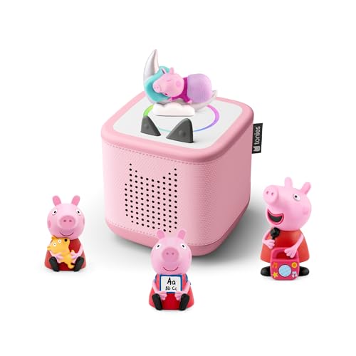 tonies Toniebox 2 Bundle Incl. 4 Peppa Pig Abenteuer und Gute Nacht Geschichten Pink Audioplayer für Hörbücher Lieder Einschlafen und Tonieplay für Kinder
