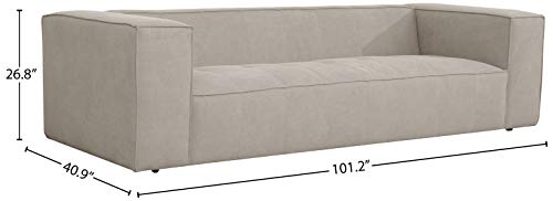 Amazon Brand – Rivet Thomas Modern Upholstered Sofa Couch, 101.2"W, Grey #TOP2