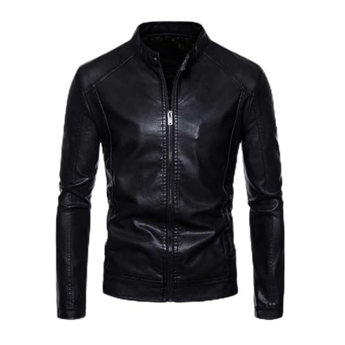 Chaqueta de piel para hombre de uso diario informal y rutas urbanas en moto