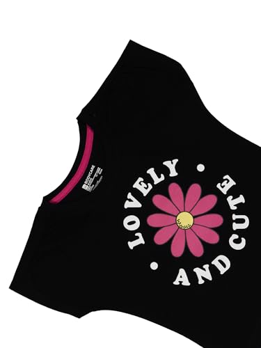 Image of BODYCARE Infant Baby Girls Cotton T-Shirt Round Neck Half Sleeves Ultra Soft Breathable Fabric Regular Fit Casual Tee Summer Wear Top for Kids