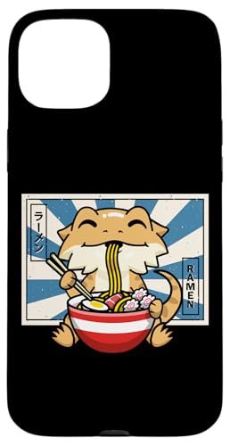 Tiny Dinosaur Kids Anime Kawaii Ramen Bearded Dragon Lover �X�}�z�P�[�X iPhone 15 Plus �p