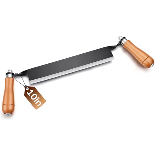 Lanties 10 Inches Draw Knife Debarking Tool for Woodworking Straight Draw Shave Knife Wood Carving Hand Tool for Tree Bending Broach Peeling Whittling Shaping Detailing Stripping