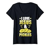 Photo Gallery christian pickles amante i love jesus & pickles maglietta con collo a v Photo Gallery christian pickles amante i love jesus & pickles maglietta con collo a v
