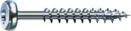 SPAX Universalschraube, 6,0 x 100 mm, 100 Pieces, T-STAR plus, Halbrundkopf, Teilgewinde, 4CUT, WIROX A3J, 0201010601005