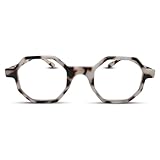 White Tortoise Large Hexagon Reading Glasses for Women with Funky Look - Octagon Readers for Women - For all Face Shapes Fashion Women's Readers - Geometric Eyeglasses Frame - Cheaters Glasses 1.0