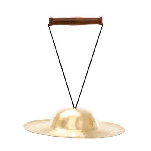 Unlimited Body Bells - Includes Bell, Mallet, String & Handle/Chinese Cymbal with Large Bell and Short Flat Rim/Great for Sound Therapy/Bronze Bell