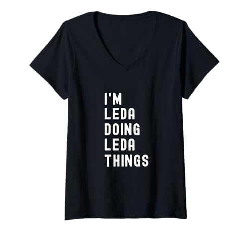 Mujer Soy Leda Haciendo Cosas de Leda Camiseta Cuello V