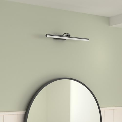 RAIFOOLLY Picture Light, Rechargeable Picture Lights for Paintings,Remote Control Display Art Light with Timer and Dimmable for Painting,Frame, Portrait, Dart Board,L-Black