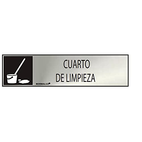 Cartel Informativo &Quot;Cuarto De Limpieza&Quot; (Inox Adhesivo 0.8Mm) 5X20Cm