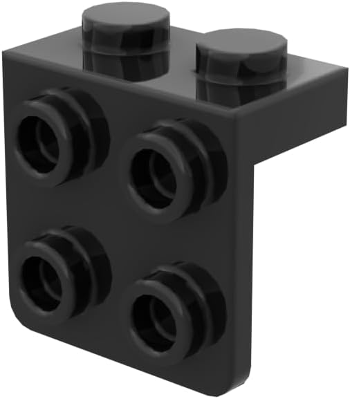 Classic Building - Soporte de placa a granel de 1 x 2 2 x 2, 100 placas de construcción negras de 1 x 2 2 x 2, compatible con piezas y piezas de