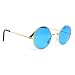 Skeleteen John Lennon Hippie Sunglasses - Blue 60's Style Circle Glasses - 1 Pair